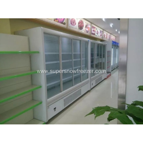 Vertical Display 4 Glass Door Cabinet Refrigerator